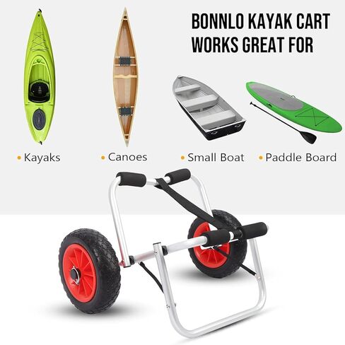 Aramox Kayak Cart Canoe Transport Carrier Dolly with 10 Inch Airless Tires and Foam Padding for Kayak Canoe Floats Beach Lake in Saudi Arabia