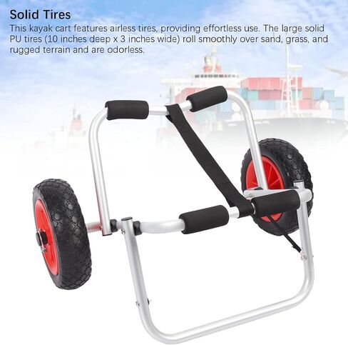 Aramox Kayak Cart Canoe Transport Carrier Dolly with 10 Inch Airless Tires and Foam Padding for Kayak Canoe Floats Beach Lake in Saudi Arabia