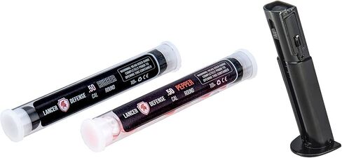 لانسر مسدس مقذوف الفلفل التكتيكي 0.5 عيار ثاني أكسيد الكربون غير ارتدادي للدفاع عن النفس - سلاح فتاك أقل للحماية الشخصية - مجموعة كاملة مع اثنين من الأكواب (العقرب) in Kuwait