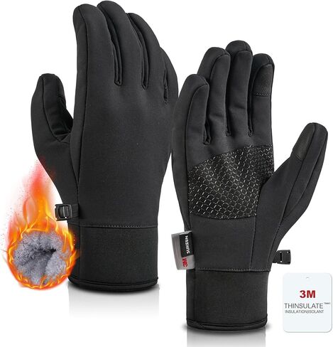 Sukeen Windproof Winter Gloves Men Women, 3M Thinsulate Warm Waterproof Ski Gloves for Cold Weather, Anti-Slip Touchscreen Snow Gloves Running Driving Cycling Hiking Skiing Snowboarding in Saudi Arabia