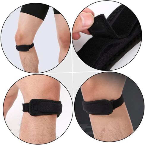 minkissy 2pcs Patella Tendon Strap Guard Support Brace for Knee Running Basketball and Outdoor Sports Breathable and Shockproof Design Unisex in Saudi Arabia