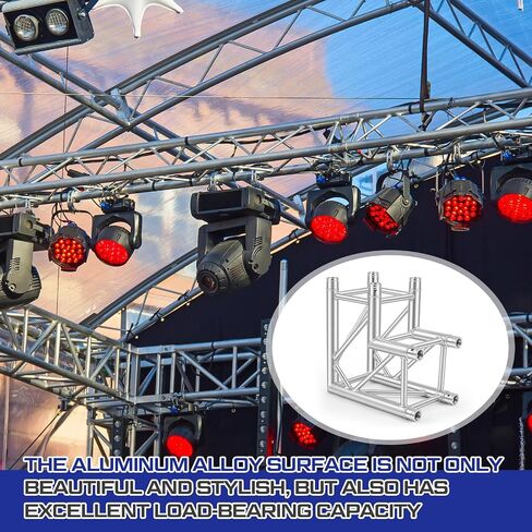 Blulu 1.64 ft Lighting Trussing 2 Way Corner 90 Degree Aluminum Square Truss Light Truss Includes 4 Couplers in Saudi Arabia