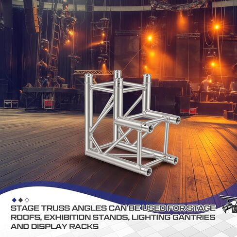 Blulu 1.64 ft Lighting Trussing 2 Way Corner 90 Degree Aluminum Square Truss Light Truss Includes 4 Couplers in Saudi Arabia
