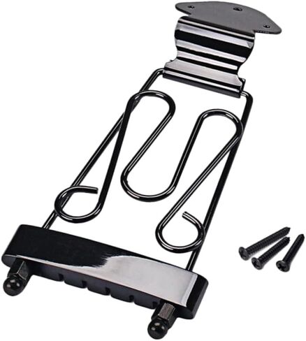 Adjustable Black Floral Jazz Guitar Tailpiece Bridge GA412 with Screws Compatible with Acoustic Guitars in Saudi Arabia