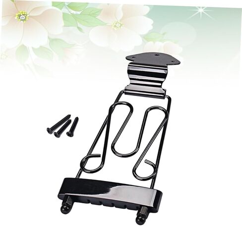 Adjustable Black Floral Jazz Guitar Tailpiece Bridge GA412 with Screws Compatible with Acoustic Guitars in Saudi Arabia