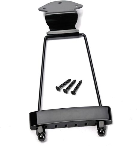Jazz Guitar 6 String Tailpiece Black Metal Bridge for Jazz Guitar Standard Design Replacement Part for in Saudi Arabia
