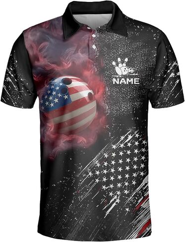 NAZENTI Personalized Bowling Jersey with Name, Team Name, 3D Custom Bowling Shirts for Team, Custom Bowlings Polo Men Women in Saudi Arabia