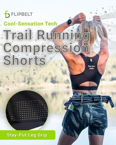 FlipBelt Women's Trail Run Compression Shorts in Saudi Arabia