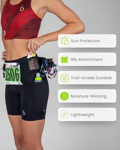 FlipBelt Women's Trail Run Compression Shorts in Saudi Arabia