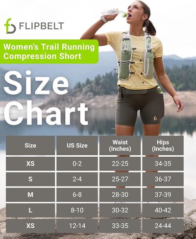 FlipBelt Women's Trail Run Compression Shorts in Saudi Arabia