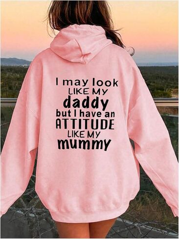 Girl's Letter Graphic Hoodies Long Sleeve Hooded Cute Sweatshirts Pullovers in Saudi Arabia