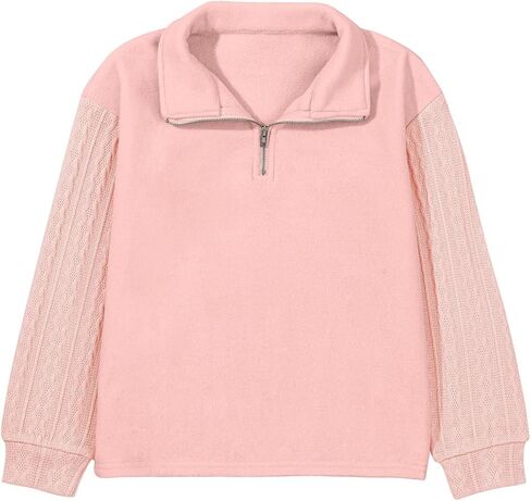 blibean Girls Long Sleeve Fleece Sweathirts Half Zipper Pullovers Size 6-15 Years in Saudi Arabia