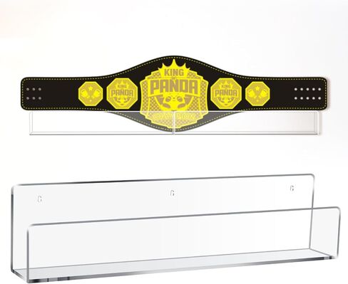 2 Pack Acrylic Horizontal Championship Belt Display Wall Mount Wrestling Belt Holder Rack Display Case for Karate Football Boxing Martial Arts Sports Championship and Other Replica in Saudi Arabia
