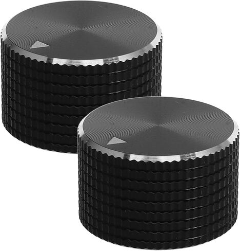 DECHOUS 2pcs Aluminum Guitar Knob: 25x15mm Knurled Metal Potentiometer Control - Flat Volume Knob for Electric Guitars Bass Audio Amplifiers in Saudi Arabia