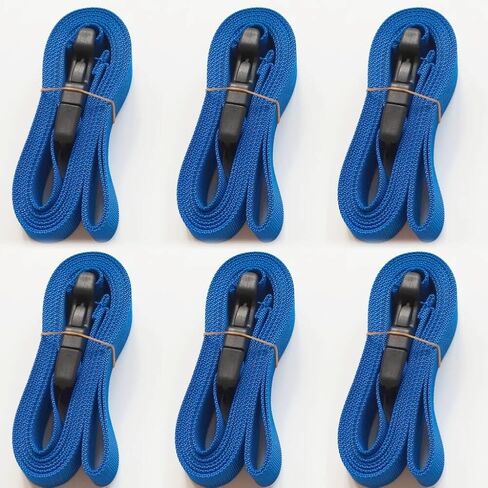 TsdL-one 6 Pack Boat Cover Tie Down Straps with Quick Release Buckles - 1 Inch x 8.33 Ft Heavy Duty Durable Adjustable Nylon Strap for Trailers, Watercraft, RV & Furniture Covers-Blue in Saudi Arabia