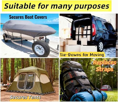 TsdL-one 6 Pack Boat Cover Tie Down Straps with Quick Release Buckles - 1 Inch x 8.33 Ft Heavy Duty Durable Adjustable Nylon Strap for Trailers, Watercraft, RV & Furniture Covers-Blue in Saudi Arabia