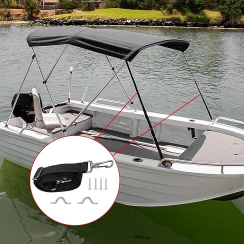 Adjustable Bimini Boat Top Straps 31–57 Inches with Snap Hooks 2PCS – Boat Tie Down Canopy Fit for Pontoon Sun Tracker Kayak Accessories – Marine Hardware Nylon Webbing, Pad Eye Awning Adjustment in Saudi Arabia