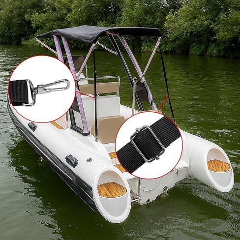 Adjustable Bimini Boat Top Straps 31–57 Inches with Snap Hooks 2PCS – Boat Tie Down Canopy Fit for Pontoon Sun Tracker Kayak Accessories – Marine Hardware Nylon Webbing, Pad Eye Awning Adjustment in Saudi Arabia