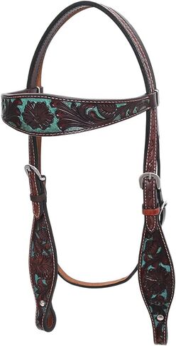 HILASON Western Horse Headstall & Breast Collar Tack American Leather Dark Brown in Saudi Arabia
