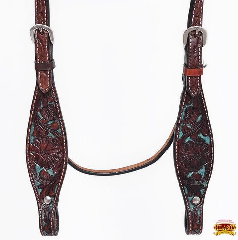 HILASON Western Horse Headstall & Breast Collar Tack American Leather Dark Brown in Saudi Arabia