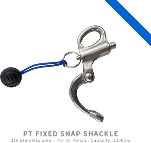 PT Fixed Snap Shackle Quick Release Fixed Bail Snap Shackle for Rigging, Sailboat - Yachts - Tenders (2.75 INCH - 1PCS) in Kuwait