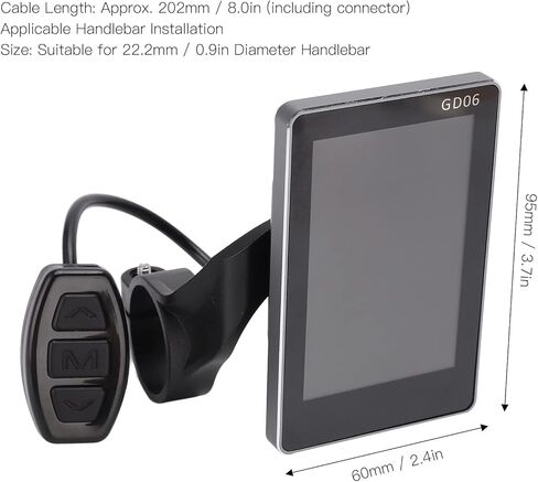 Bike Odometer and Speedometer LCD GD06 Display for 36V 48V Electric Bike Controller Kit - Waterproof, Durable, Multi - Function for E - Bike and Scooter in Saudi Arabia