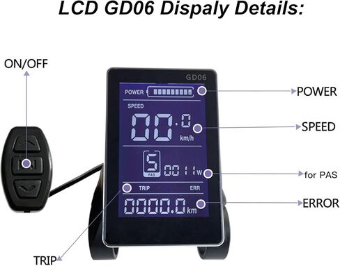 Bike Odometer and Speedometer LCD GD06 Display for 36V 48V Electric Bike Controller Kit - Waterproof, Durable, Multi - Function for E - Bike and Scooter in Saudi Arabia