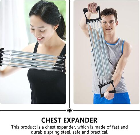 1pc Chest Expander Spring Steel Arm Trainer, Arm Muscle Exerciser Fitness Equipment for Home Gym Muscle Training Exerciser(Black) in Saudi Arabia