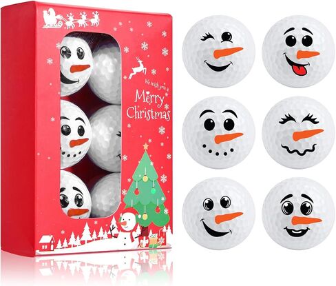 Christmas Golf Ball Gifts Set of 6 White Funny Snowman Golf Balls with Box for Golfer Men Birthdays Golfing Lovers Christmas Winter Outdoor Sports New Years Gifts Supplies in Saudi Arabia