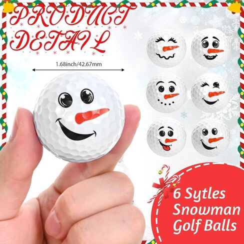 Christmas Golf Ball Gifts Set of 6 White Funny Snowman Golf Balls with Box for Golfer Men Birthdays Golfing Lovers Christmas Winter Outdoor Sports New Years Gifts Supplies in Saudi Arabia
