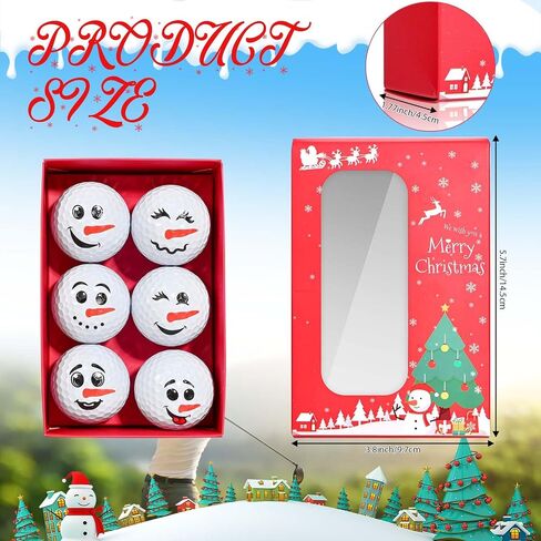 Christmas Golf Ball Gifts Set of 6 White Funny Snowman Golf Balls with Box for Golfer Men Birthdays Golfing Lovers Christmas Winter Outdoor Sports New Years Gifts Supplies in Saudi Arabia