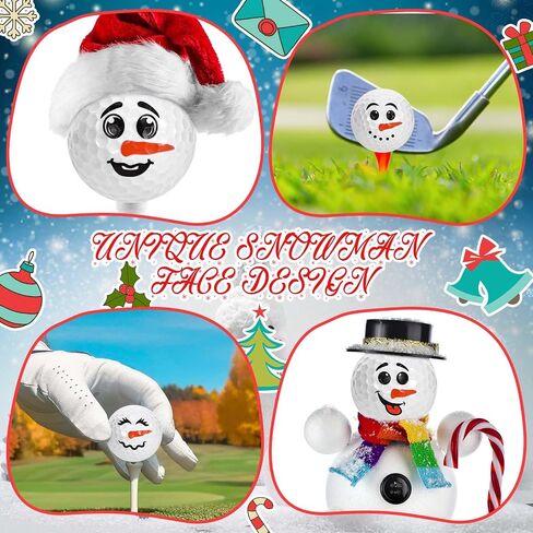 Christmas Golf Ball Gifts Set of 6 White Funny Snowman Golf Balls with Box for Golfer Men Birthdays Golfing Lovers Christmas Winter Outdoor Sports New Years Gifts Supplies in Saudi Arabia