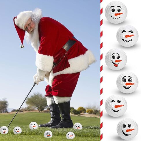 Christmas Golf Ball Gifts Set of 6 White Funny Snowman Golf Balls with Box for Golfer Men Birthdays Golfing Lovers Christmas Winter Outdoor Sports New Years Gifts Supplies in Saudi Arabia