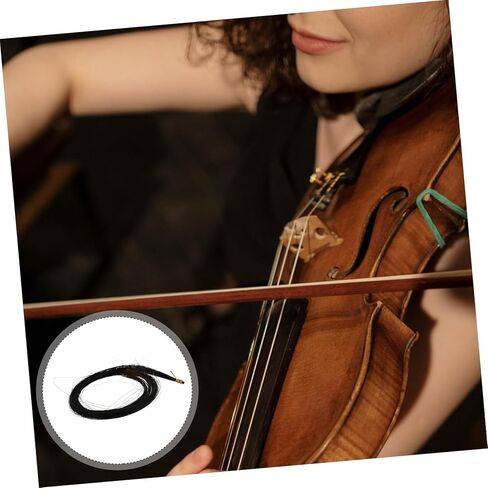 Vaguelly 2PCS Viola Bow Hair Premium Black Mongolian Horse Hair for Viola Repair Supplies Easy to Install Compatible in Saudi Arabia