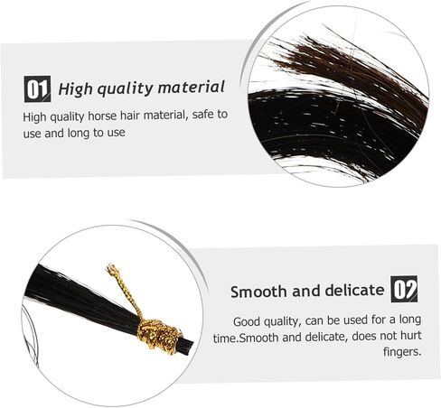 Vaguelly 2PCS Viola Bow Hair Premium Black Mongolian Horse Hair for Viola Repair Supplies Easy to Install Compatible in Saudi Arabia
