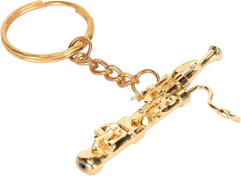 Mini Bassoon Keychain - Adorable Brass Key Ring Pendant for Music Lovers, Ideal Present for Birthdays, Christmas, Graduations, and More, Robust and Stylish Accessory in Saudi Arabia