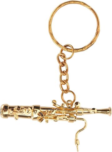 Mini Bassoon Keychain - Adorable Brass Key Ring Pendant for Music Lovers, Ideal Present for Birthdays, Christmas, Graduations, and More, Robust and Stylish Accessory in Saudi Arabia