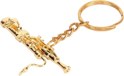 Mini Bassoon Keychain - Adorable Brass Key Ring Pendant for Music Lovers, Ideal Present for Birthdays, Christmas, Graduations, and More, Robust and Stylish Accessory in Saudi Arabia