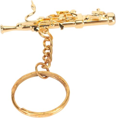 Mini Bassoon Keychain - Adorable Brass Key Ring Pendant for Music Lovers, Ideal Present for Birthdays, Christmas, Graduations, and More, Robust and Stylish Accessory in Saudi Arabia