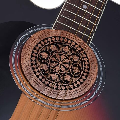 ZJchao Acoustic Guitar Soundhole Cover, Compatible 3.9in Sound Hole Size Guitar Soundhole Sound Hole Cover Block Soundhole Cover Acoustic Soundhole Cover for EQ Acoustic Folk Guitars in Saudi Arabia