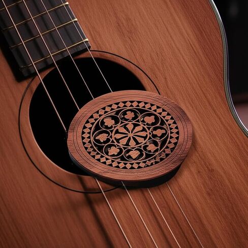 ZJchao Acoustic Guitar Soundhole Cover, Compatible 3.9in Sound Hole Size Guitar Soundhole Sound Hole Cover Block Soundhole Cover Acoustic Soundhole Cover for EQ Acoustic Folk Guitars in Saudi Arabia