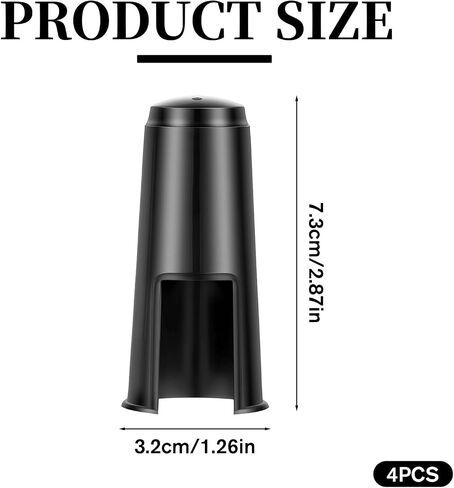 4 Pack Alto Saxophone Mouthpiece Cap, Plastic Alto Sax Mouthpiece Protective Cap Replacement Mouth Piece Protective Cover for Sax, Clarinet, Woodwind Instrument (Black) in Saudi Arabia