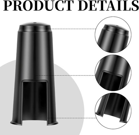 4 Pack Alto Saxophone Mouthpiece Cap, Plastic Alto Sax Mouthpiece Protective Cap Replacement Mouth Piece Protective Cover for Sax, Clarinet, Woodwind Instrument (Black) in Saudi Arabia
