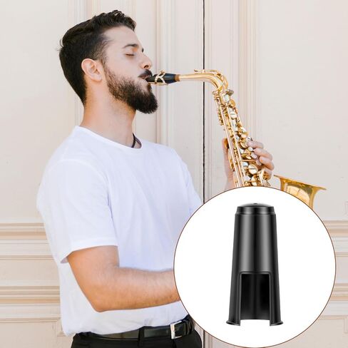 4 Pack Alto Saxophone Mouthpiece Cap, Plastic Alto Sax Mouthpiece Protective Cap Replacement Mouth Piece Protective Cover for Sax, Clarinet, Woodwind Instrument (Black) in Saudi Arabia