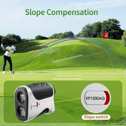 JUANGU Golf Rangefinder with Slope Switch & Magnetic Mount | Highly Accurate ±1 Yard Laser Range Finder for Golf & Hunting | 1200 Yards | 7X Magnification | IP54 Waterproof in Saudi Arabia