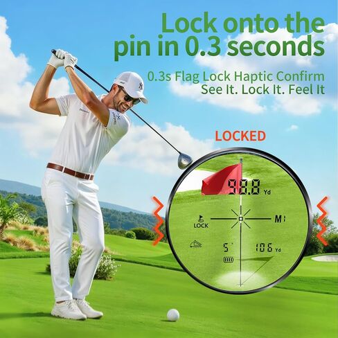 JUANGU Golf Rangefinder with Slope Switch & Magnetic Mount | Highly Accurate ±1 Yard Laser Range Finder for Golf & Hunting | 1200 Yards | 7X Magnification | IP54 Waterproof in Saudi Arabia