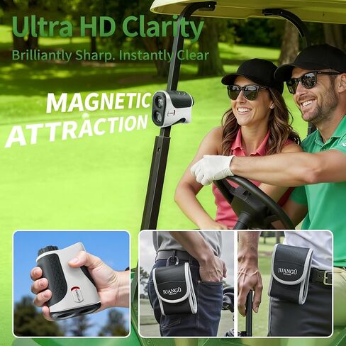 JUANGU Golf Rangefinder with Slope Switch & Magnetic Mount | Highly Accurate ±1 Yard Laser Range Finder for Golf & Hunting | 1200 Yards | 7X Magnification | IP54 Waterproof in Saudi Arabia