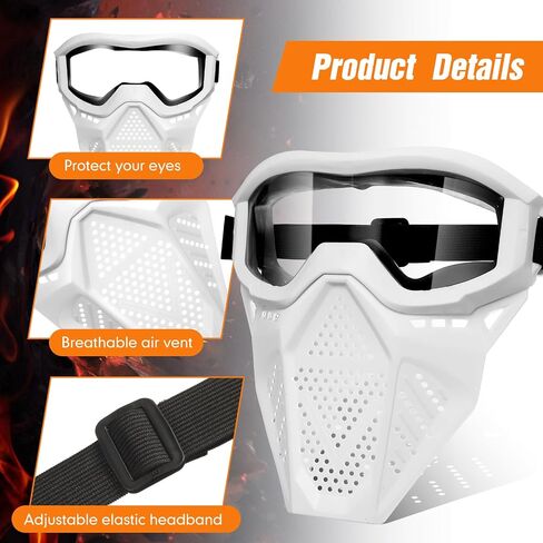 8 Pack Tactical Mask for Kids with Safety Goggles to Protect Eyes, Full Mask Eye Protection for Christmas Kids Gifts CS Airsoft Shooting Game Party in Saudi Arabia