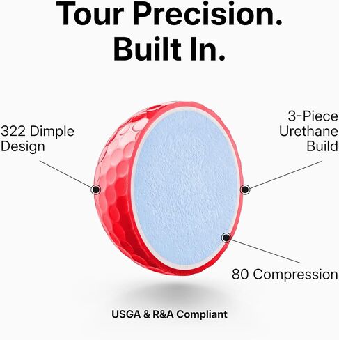 كرات جولف Snyder USA Tour - كرة جولف مكونة من 3 قطع للاستجابة لجولة البناء، 322 غمازات، متوافقة مع USGA، كرات جولف عالية الوضوح 12 حزمة in Saudi Arabia