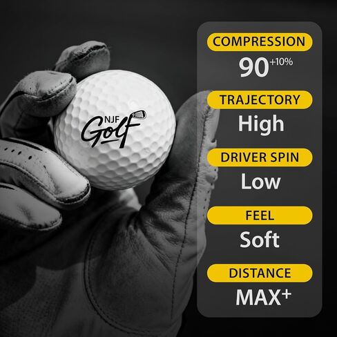 كرات جولف NJF Golf™ XLD ذات مسافات طويلة للغاية، ملمس ناعم، 5 قطع من كرات الجولف الطويلة ذات الدوران المنخفض للرجال والنساء، غطاء Surlyn من الدرجة المدرعة، نواة فائقة القوة، إطلاق عالي 90 ضغط in Saudi Arabia